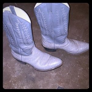 VTG Gray Leather Cowtown Mens Boots Sz 8